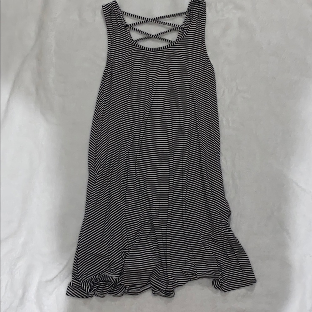 Black and white striped summer sun dress!